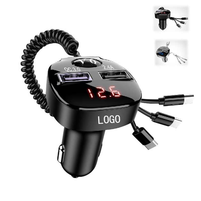 3 in 1 Multiple USB Fast  Car Charger Cord 