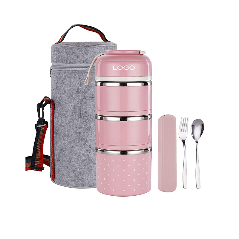 3 Layer Stainless Steel Stackable Bento Lunch Box 
