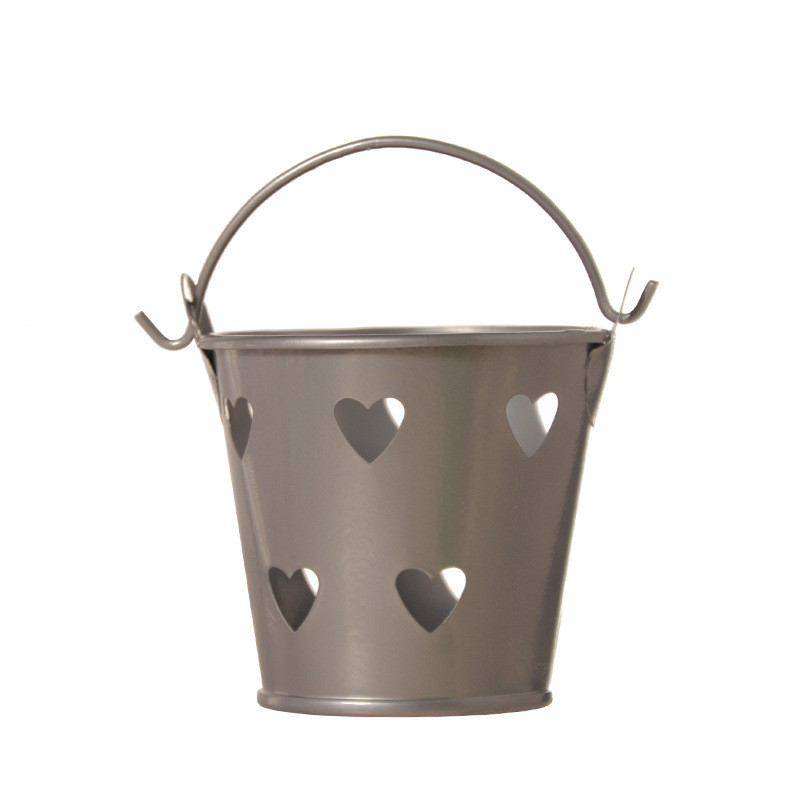 Mini Hollow Love Small Iron Bucket