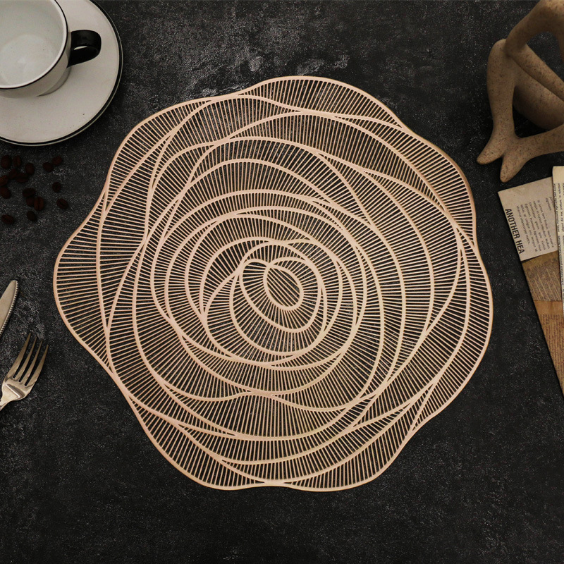Rose Flower-Shaped Cup Mats Placemat