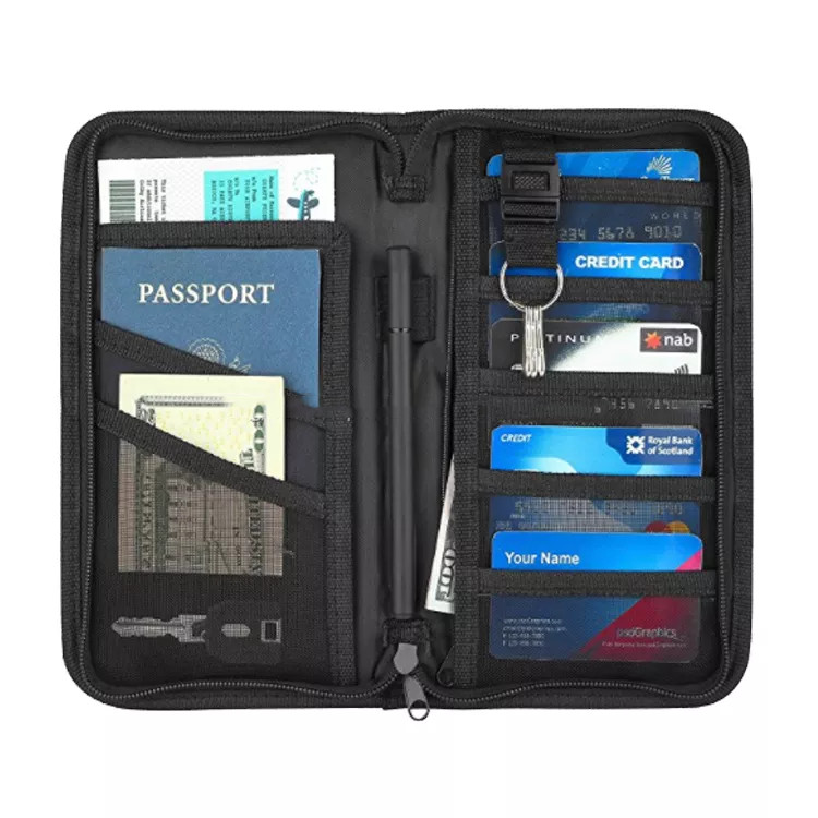 Microfiber Travel Wallet With Zipper