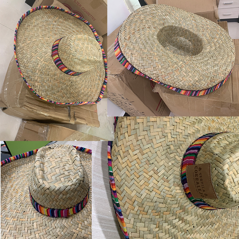 Customized Natural Straw Fiesta Sombrero Hat 