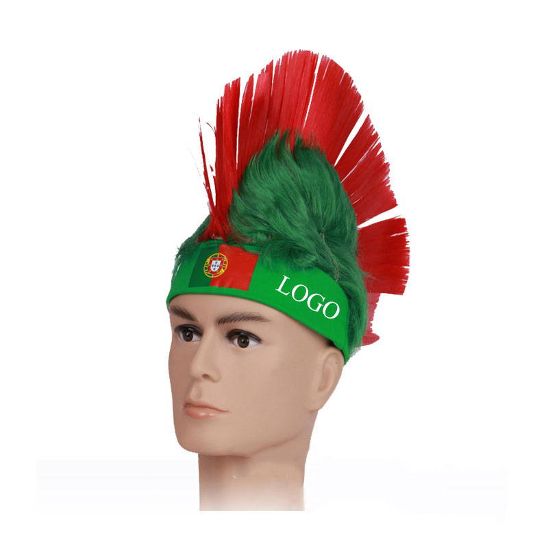 Soccer Fan Costume Mohican Wig