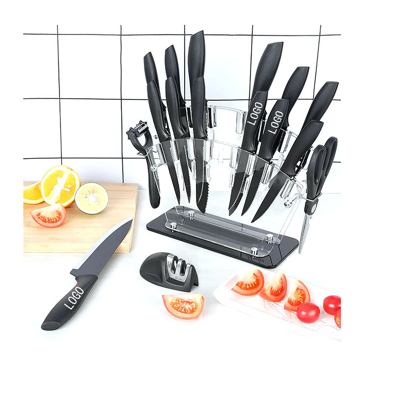 17 Pieces Kitchen Knife Set with Acrylic Stand