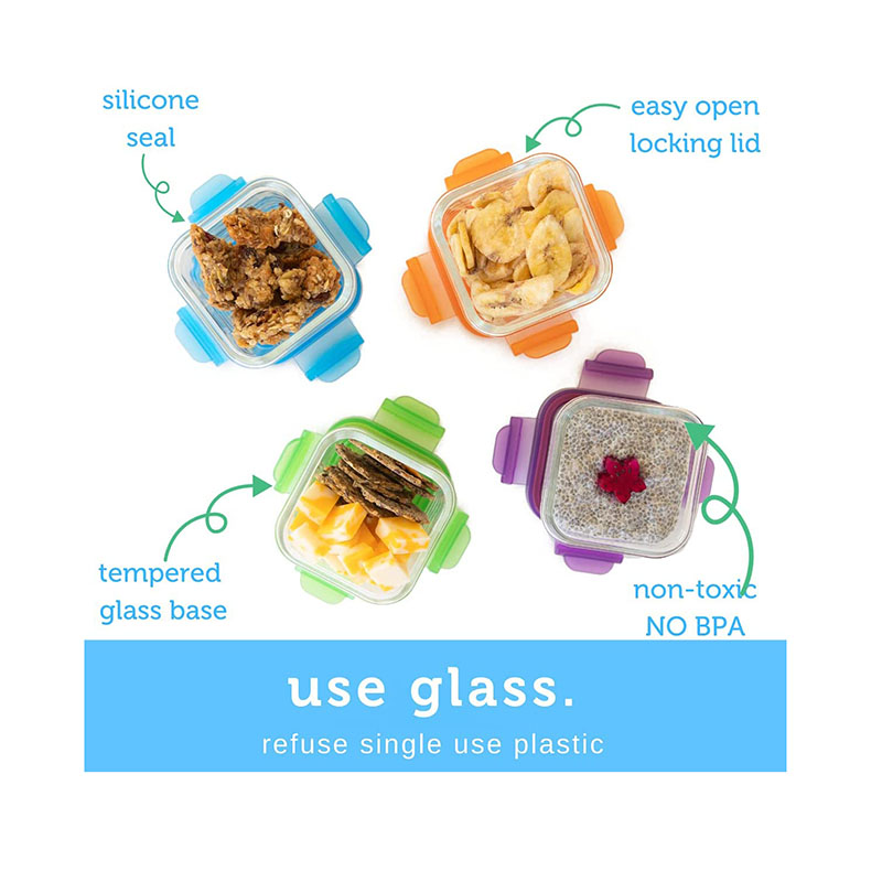 Snack Cubes Glass Food Storage Garden