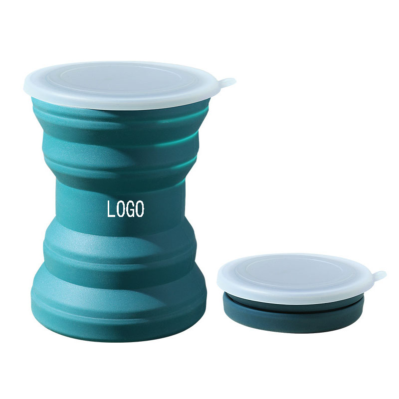 Silicone Collapsible Cup Folding Travel Camping Cup With Lid