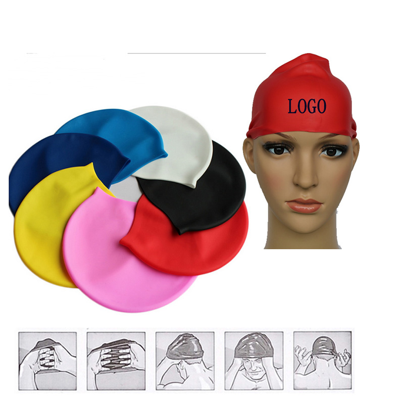 Adult soft silicone swim cap 