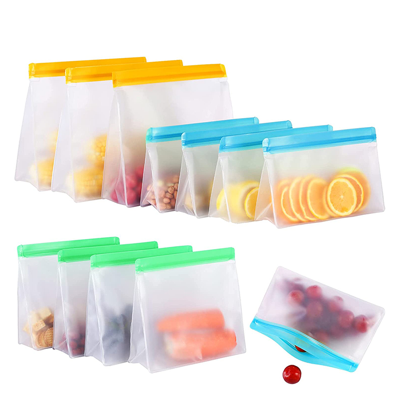 12 Pack Stand up Reusable Food Storage Bags