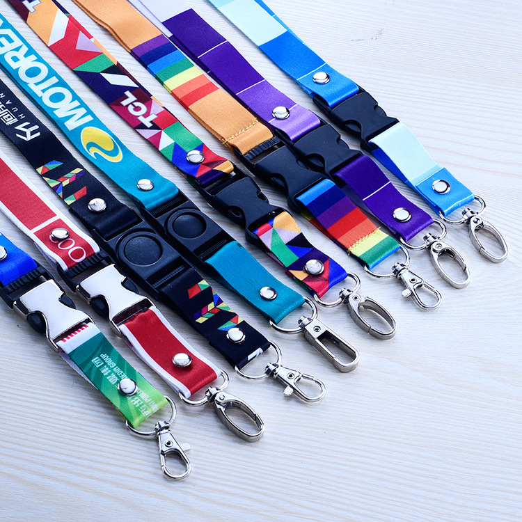 Full colors Dye Sublimation Polyester Lanyards W/ Buckle Release 